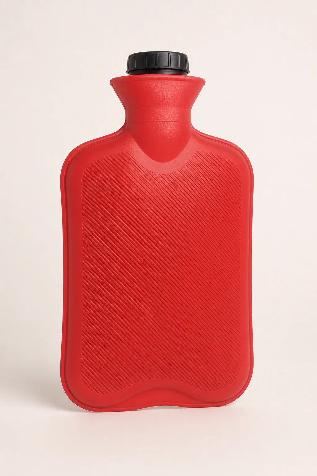 Bolsa de água quente vermelha com tampa preta