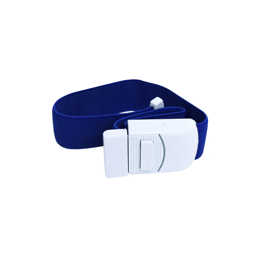 Garrote azul ajustável com fecho branco