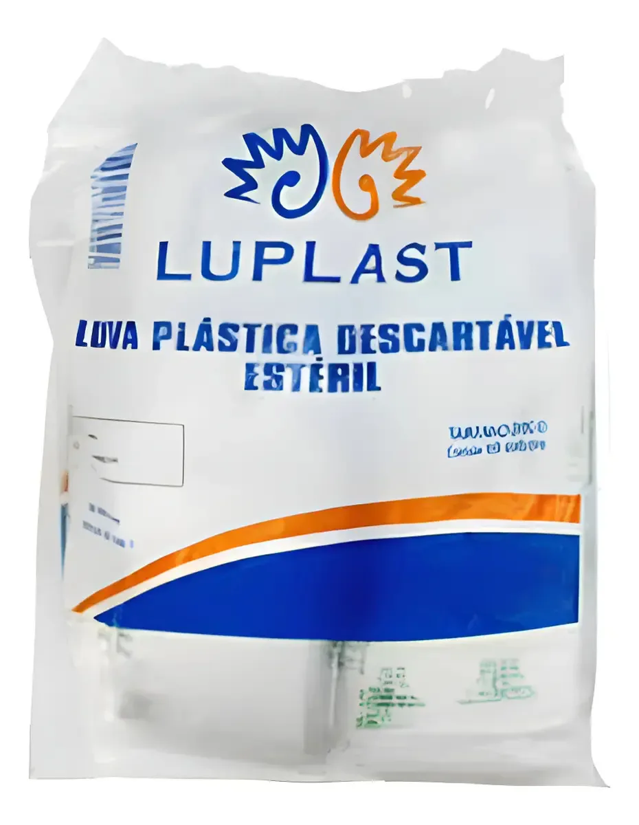 Embalagem de luva plástica descartável estéril