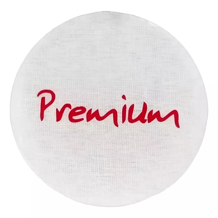 Membrana translúcida circular para estetoscópio com a inscrição Premium