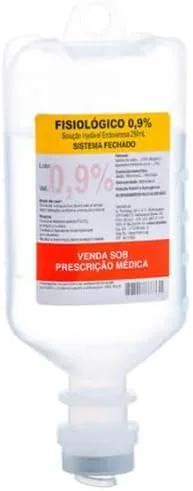 Frasco de soro fisiológico estéril de 100 mililitros