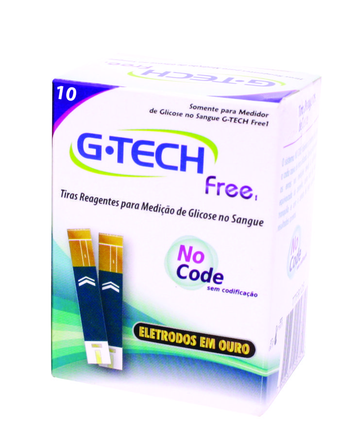 Embalagem de tiras reagentes para teste de glicose