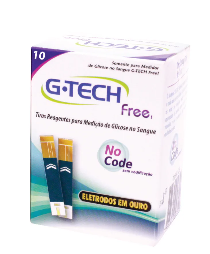Embalagem de tiras reagentes para teste de glicose