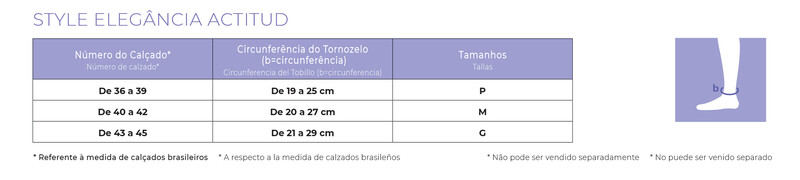 Tabela de medidas Sigvaris Style Elegância Actitud Masculina